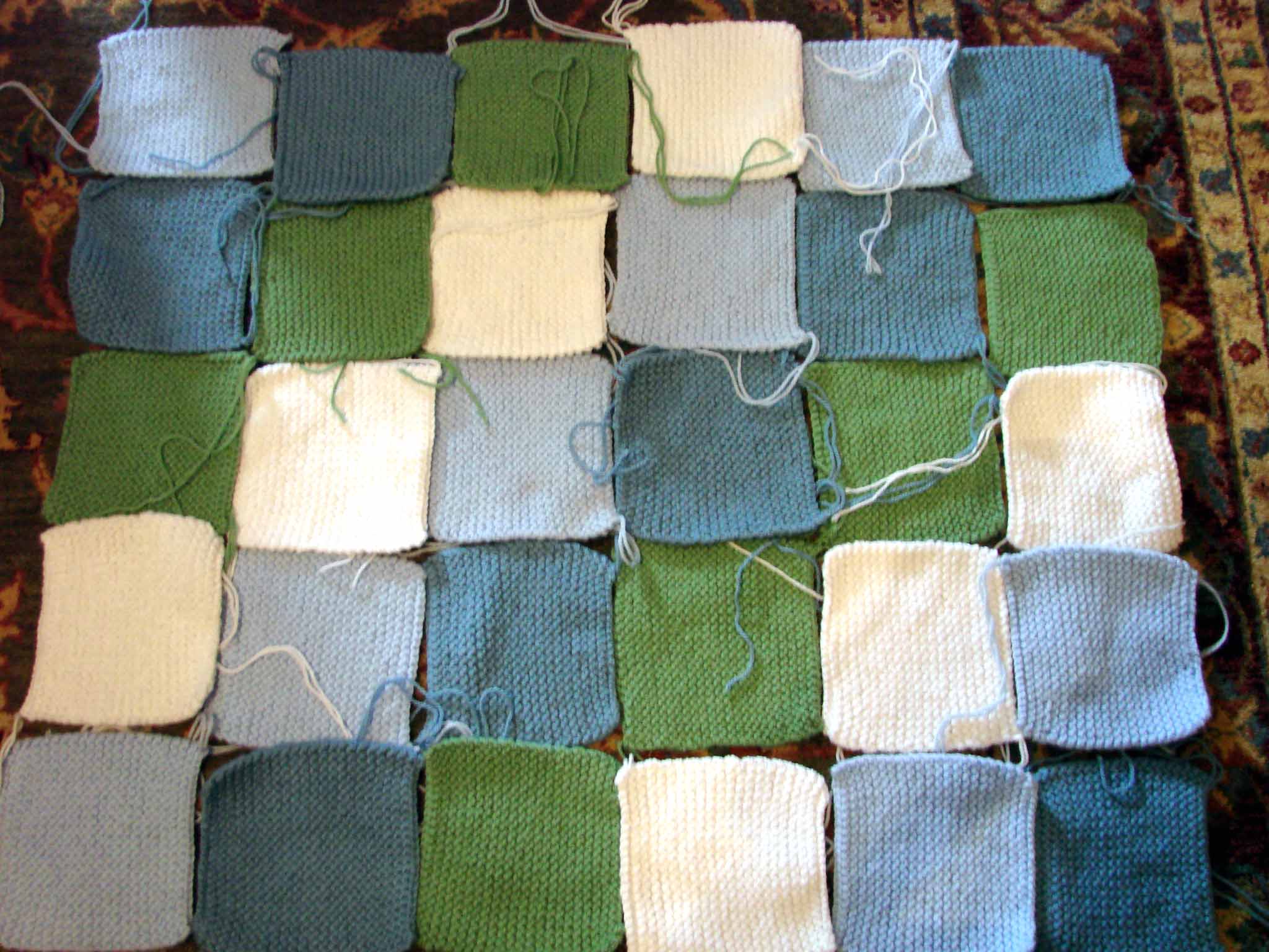 Knitted patchwork baby blanket?